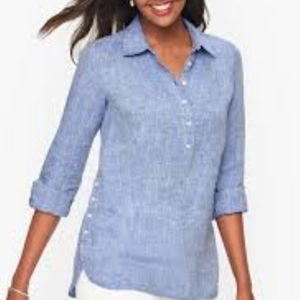 NWOT TALBOT  100% LINEN POP OVER CROSS DYE IN A SIZE MEDIUM